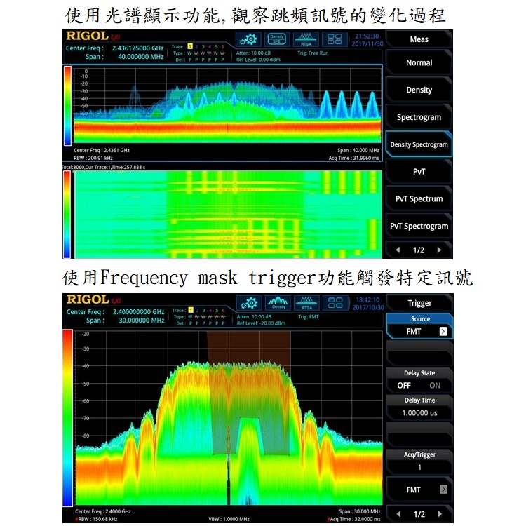 RSA5000系列特殊的頻譜監測及FMT觸發功能